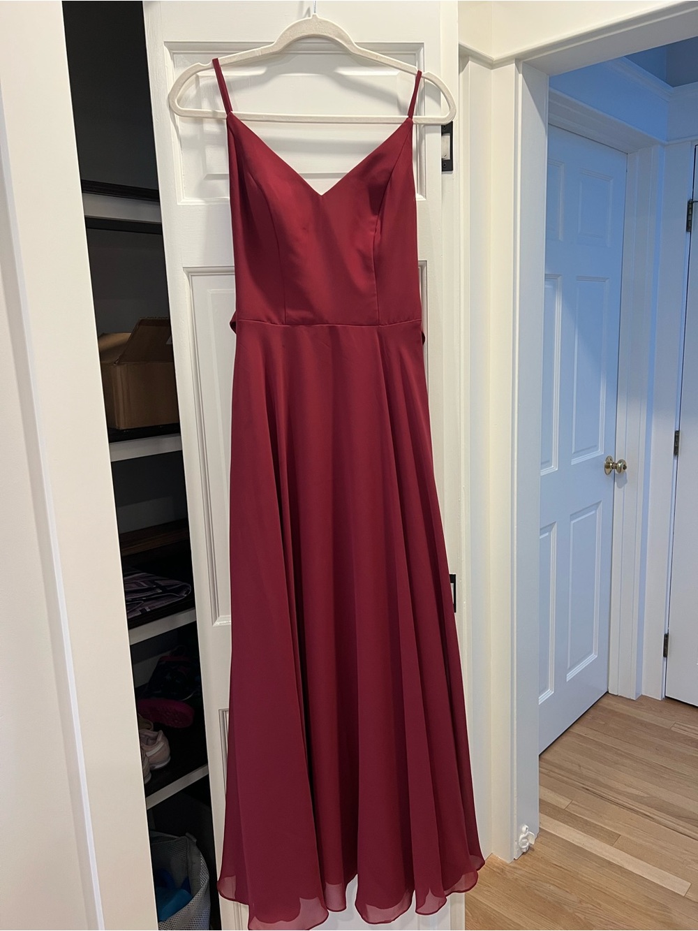 Allure Bridals Burgundy Strapless A-Line Formal Gown